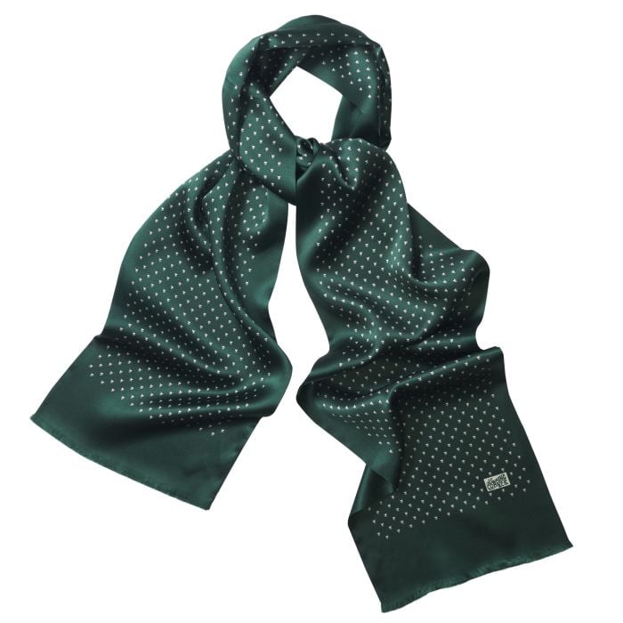Green Silk Fox Head Scarf