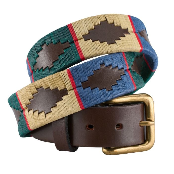 Green & Beige Argentine Polo Belt II