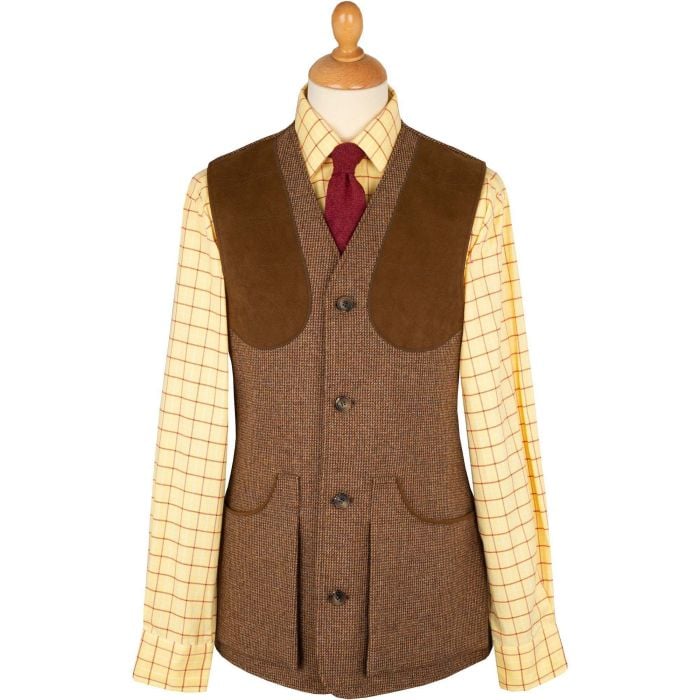 Brown Hunting Tweed Shooting Waistcoat
