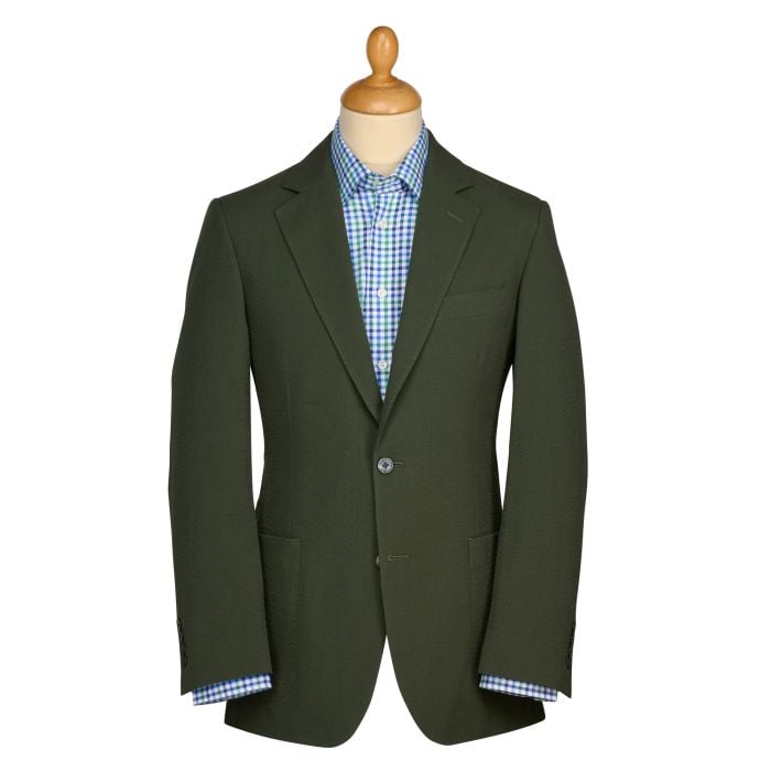 Olive Green Zetland Seersucker Jacket