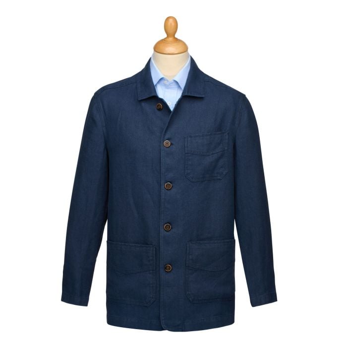 Navy Eirinn Linen Chore Jacket