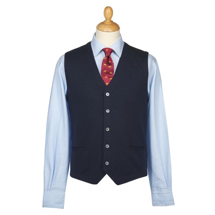Navy Merino Waistcoat