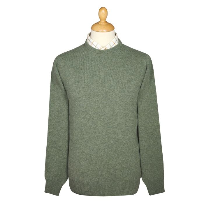 Moss Green Lambswool Crewneck Jumper