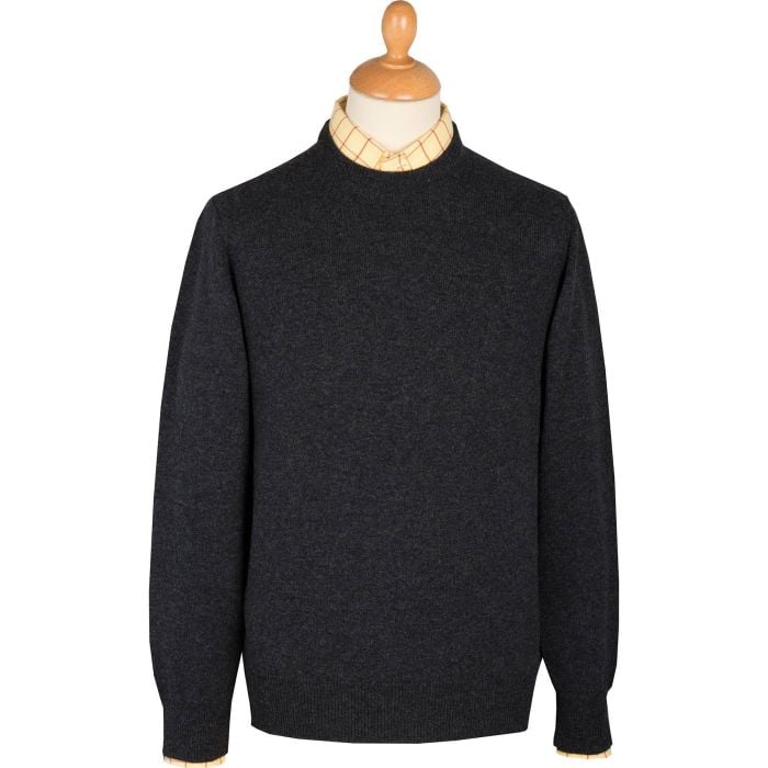 Charcoal Lambswool Crew Neck Jumper