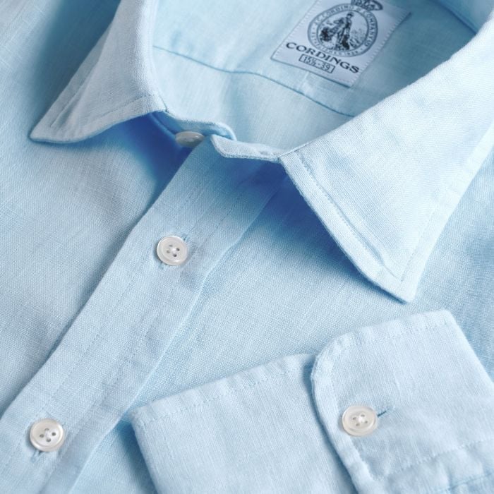 Ice Blue Vintage Linen Shirt