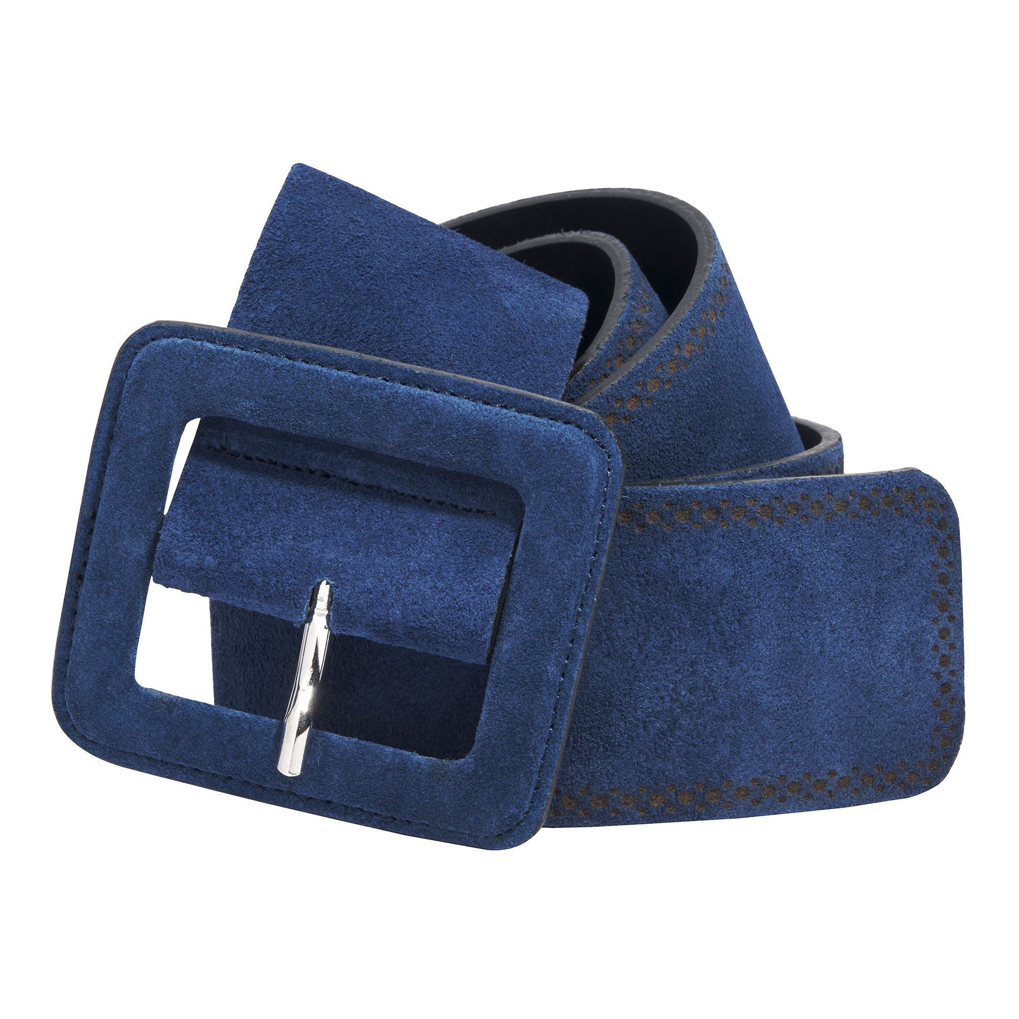 Ladies Navy Wide Suede Belt | Cordings US