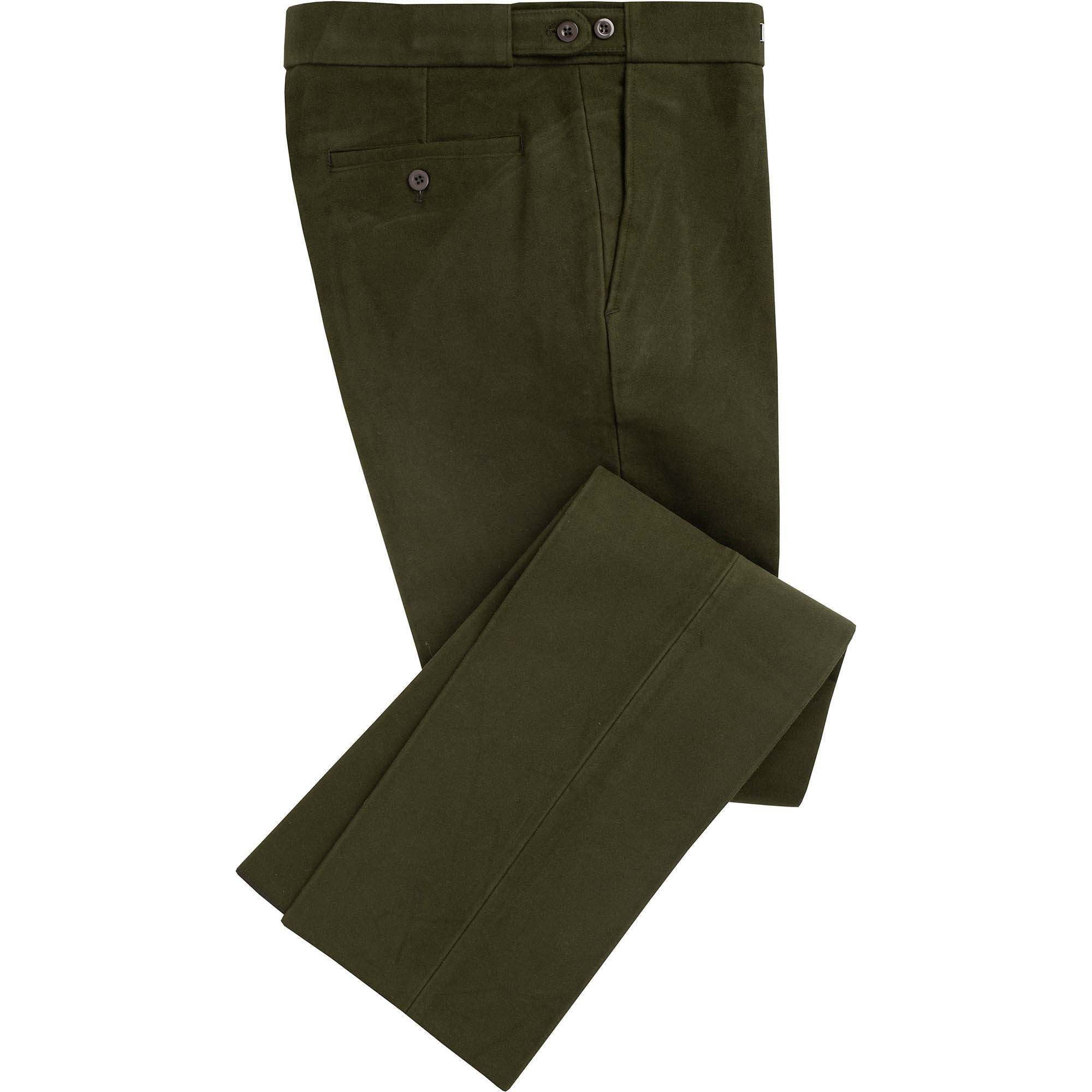 Men's Olive Green Moleskin Trousers | Cordings US