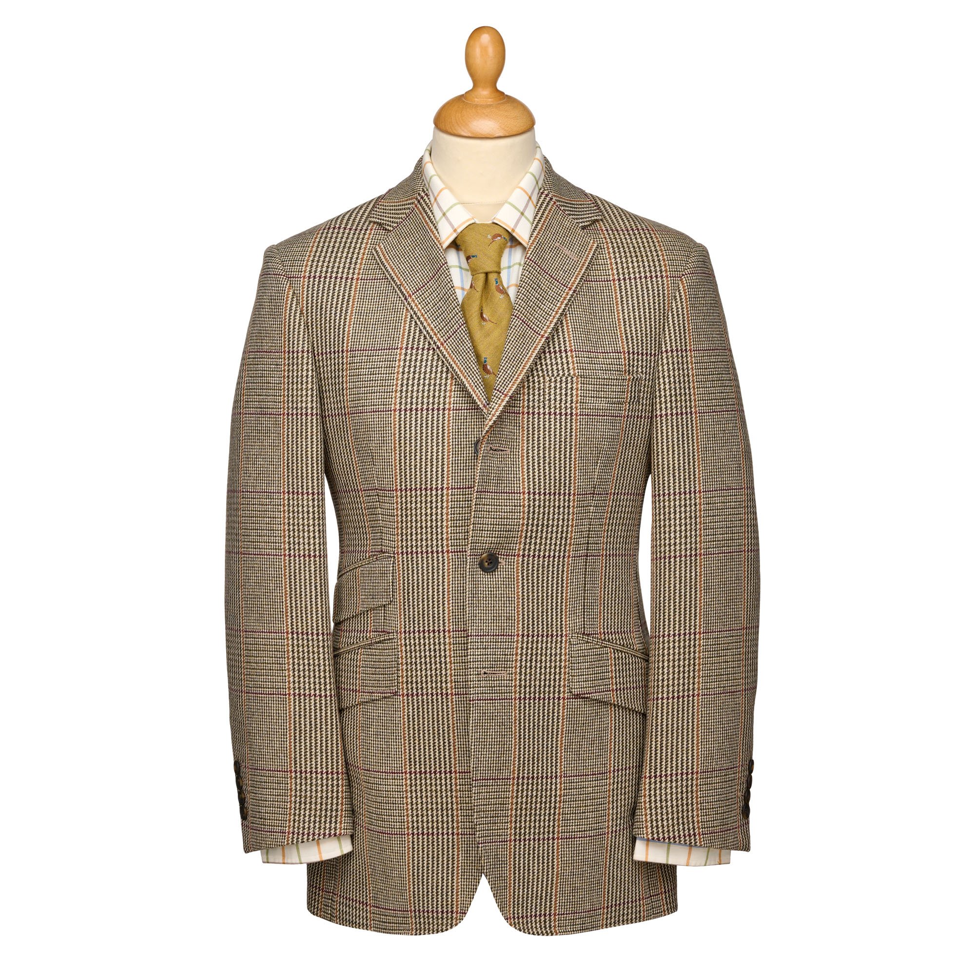 VAN JAC Harris Tweed チェック　ジャケット　ブラウン trim_ofkss_itema98f24e48f1b11e