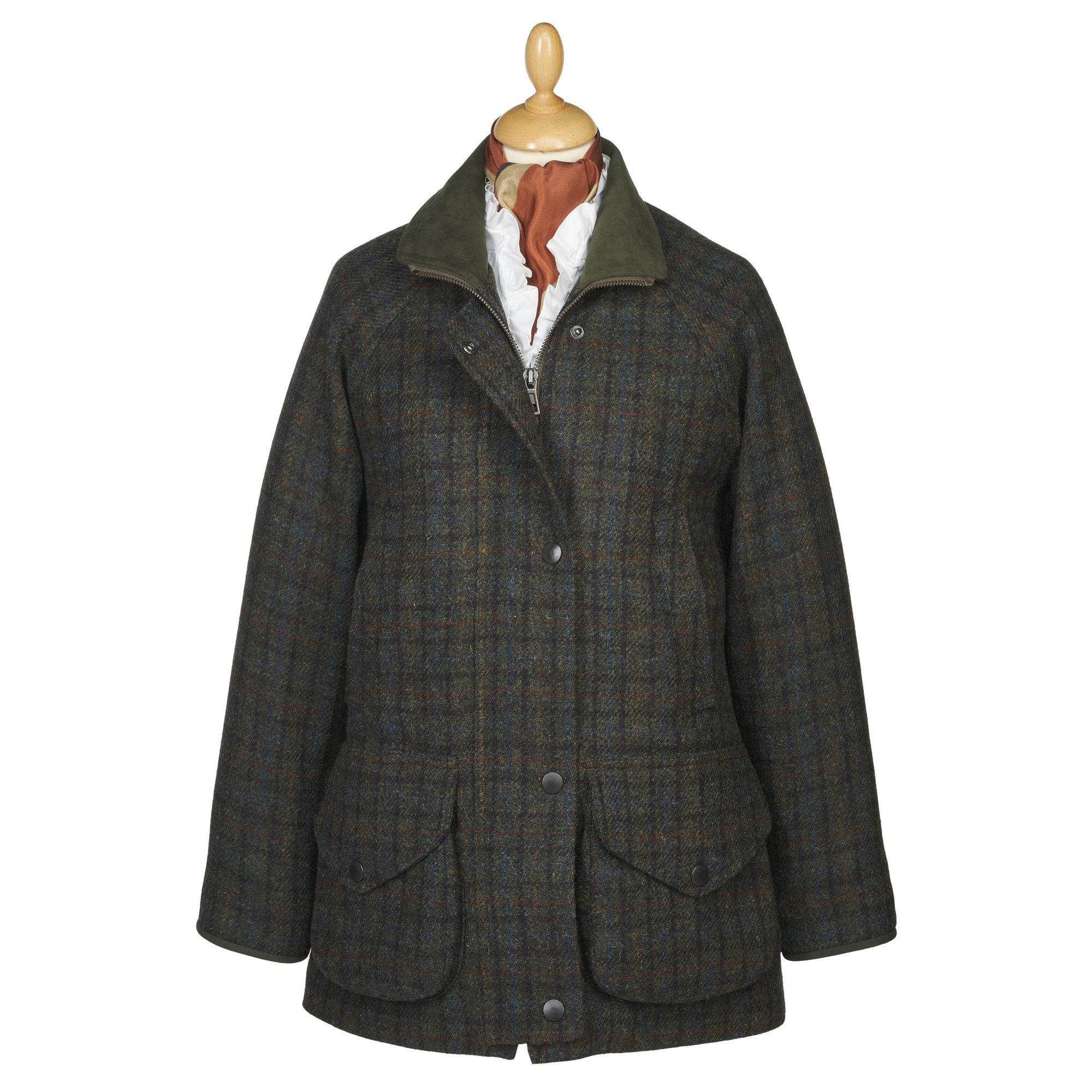 【おんぷ】tweed over jacket DOBBY TWEED PEAK LAPEL LONG JACKET(S Navy): Vintage｜THE