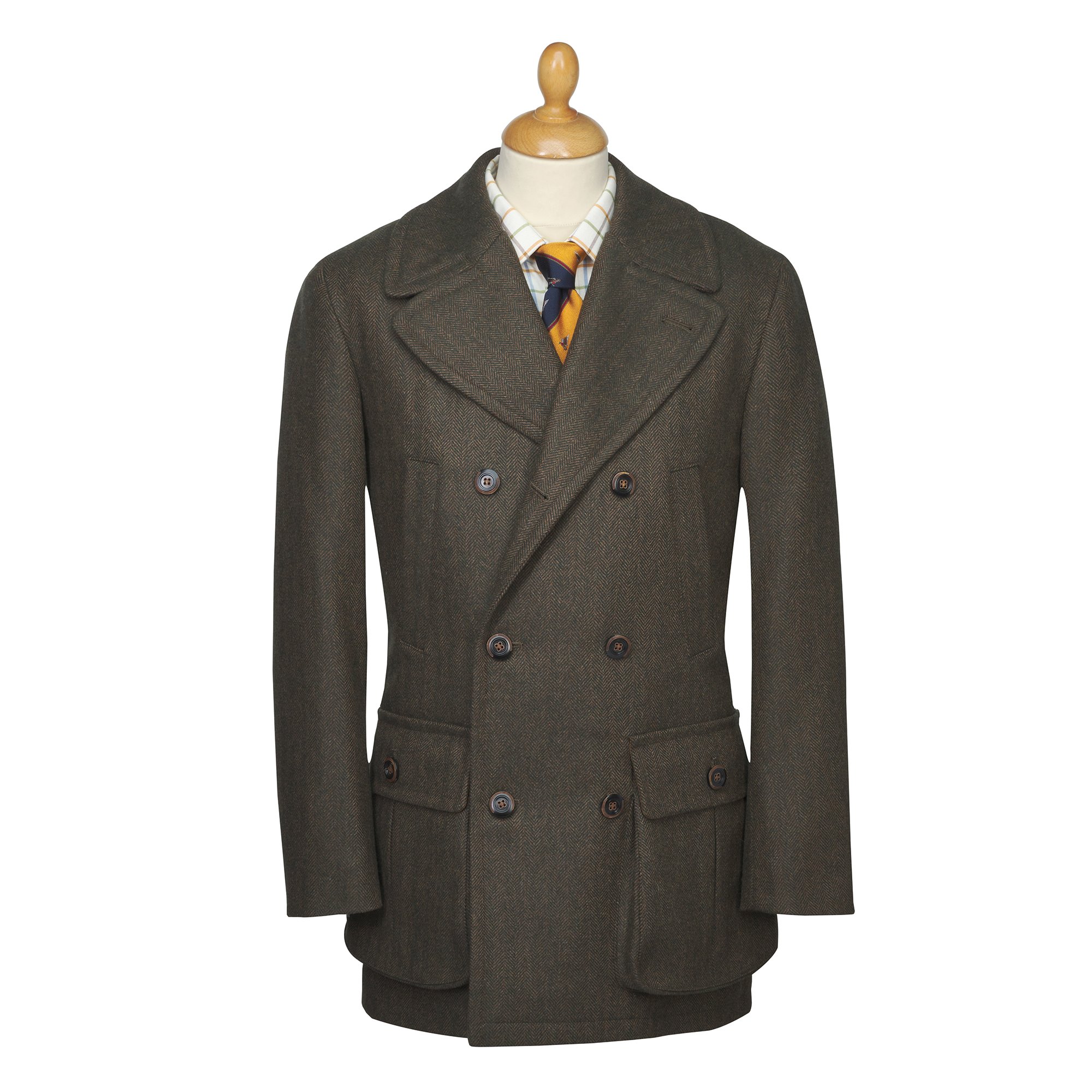 Harris tweed reefer jacket deals