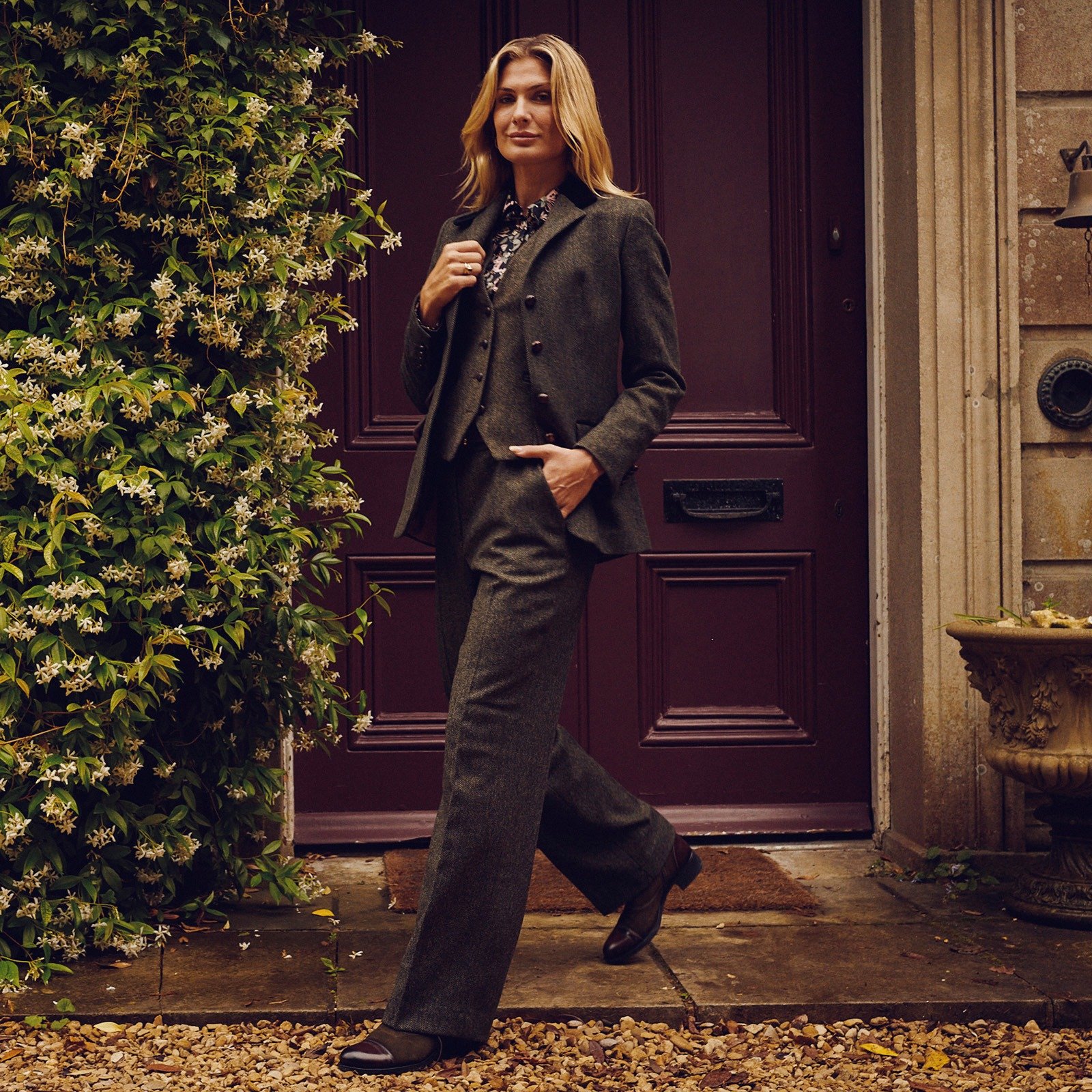 ジャケット・アウター H LOVAT TWEED RGLAN SLEEVE COAT H＞LOVAT TWEED RGLAN SLEEVE COAT/コート